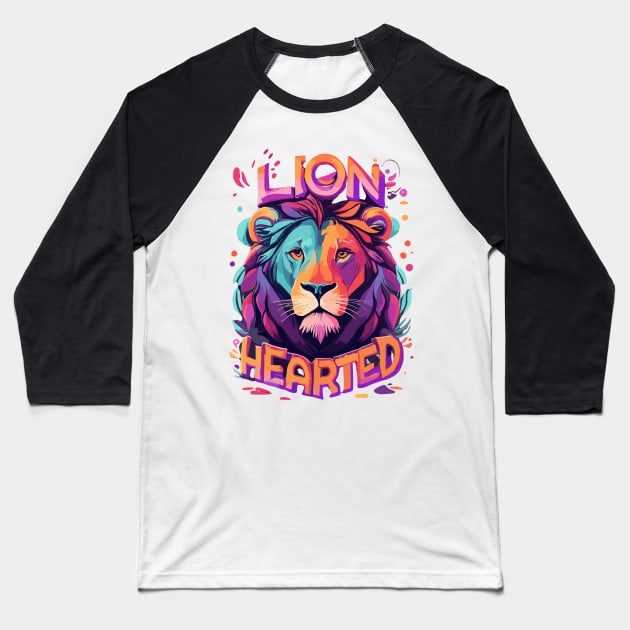 Lionhearted Baseball T-Shirt by NegVibe